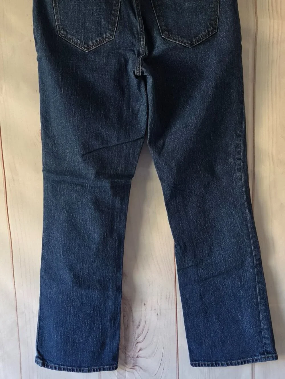 J. Crew Mid-Rise Flare Crop Jeans Women’s 26T, exposed button fly closure